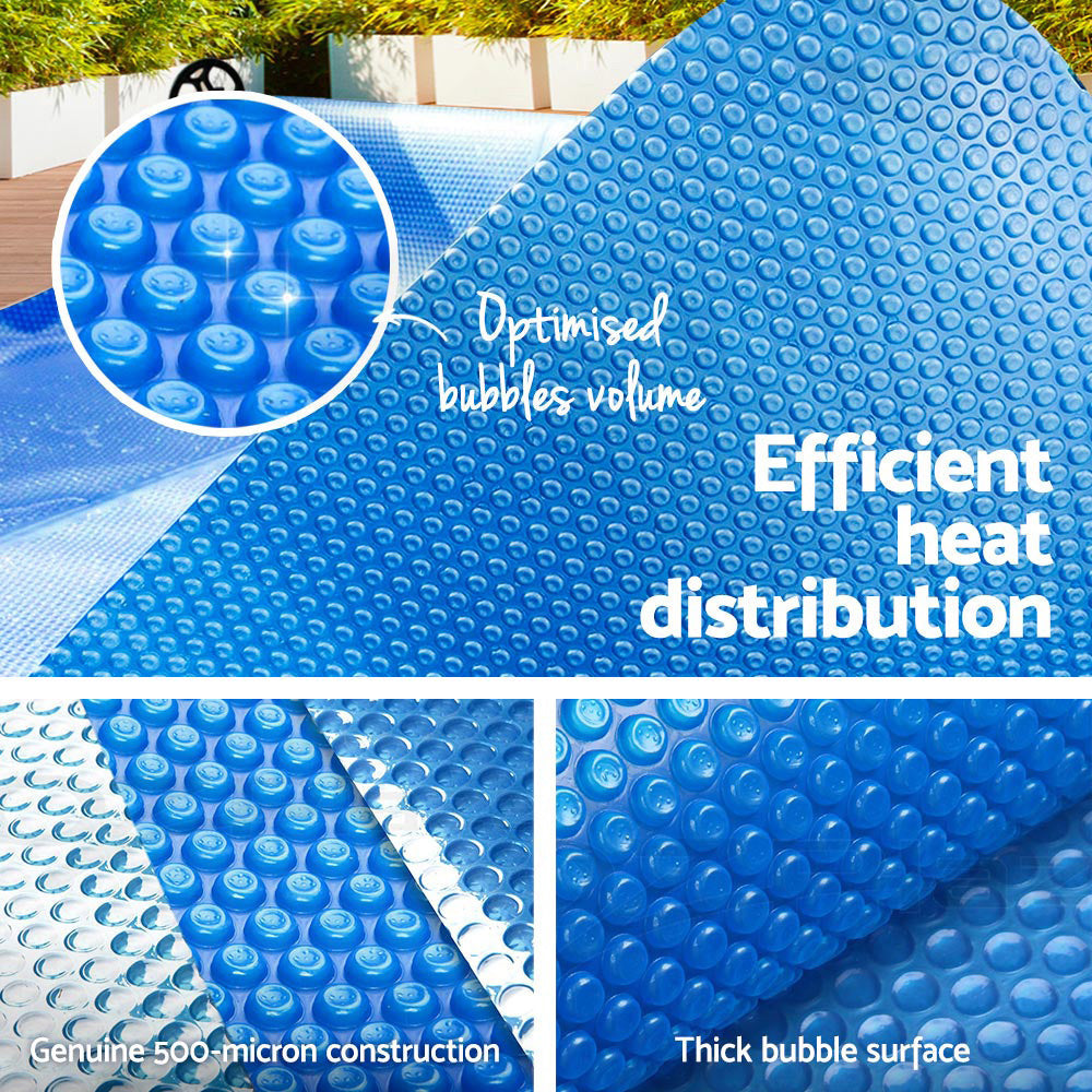 Aquabuddy 8M X 4.2M Solar Swimming Pool Cover 400 Micron Outdoor Bubble Blanket