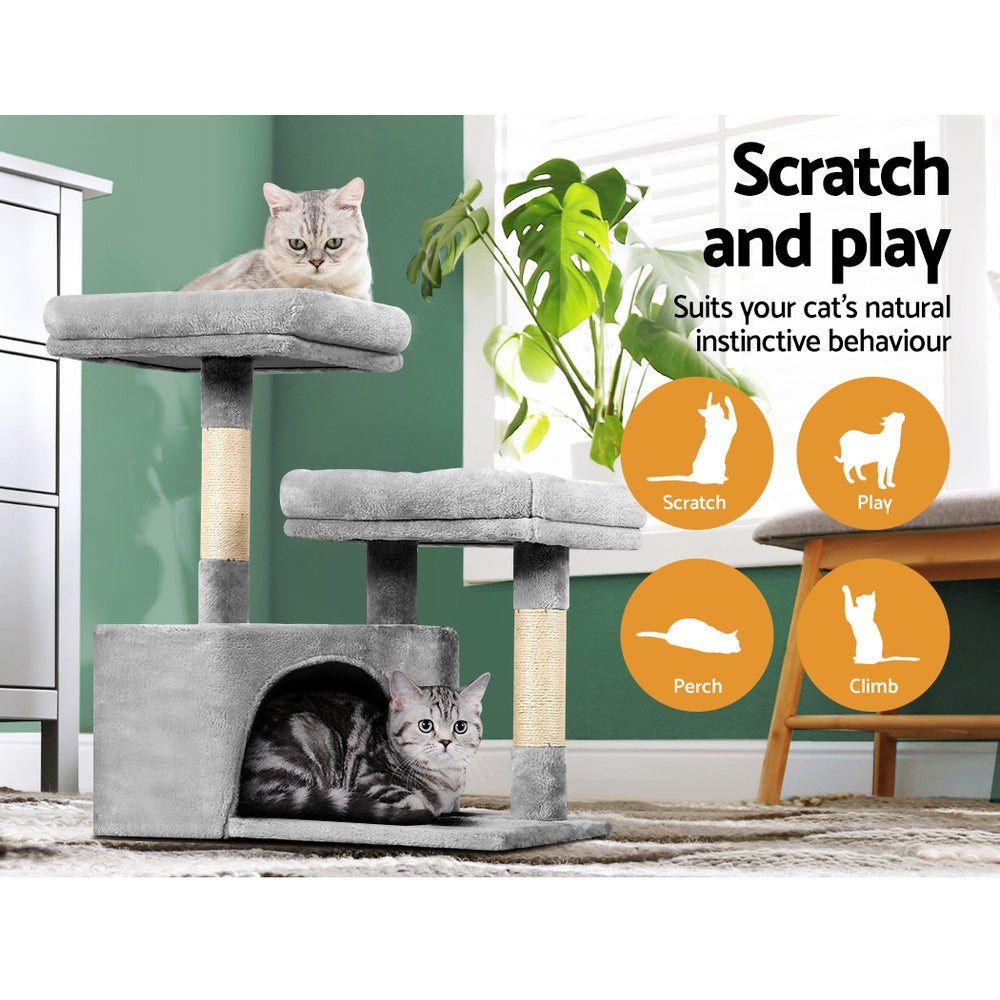 i.Pet Cat Tree Tower Scratching Post Scratcher Wood Condo House Bed Trees 69cm