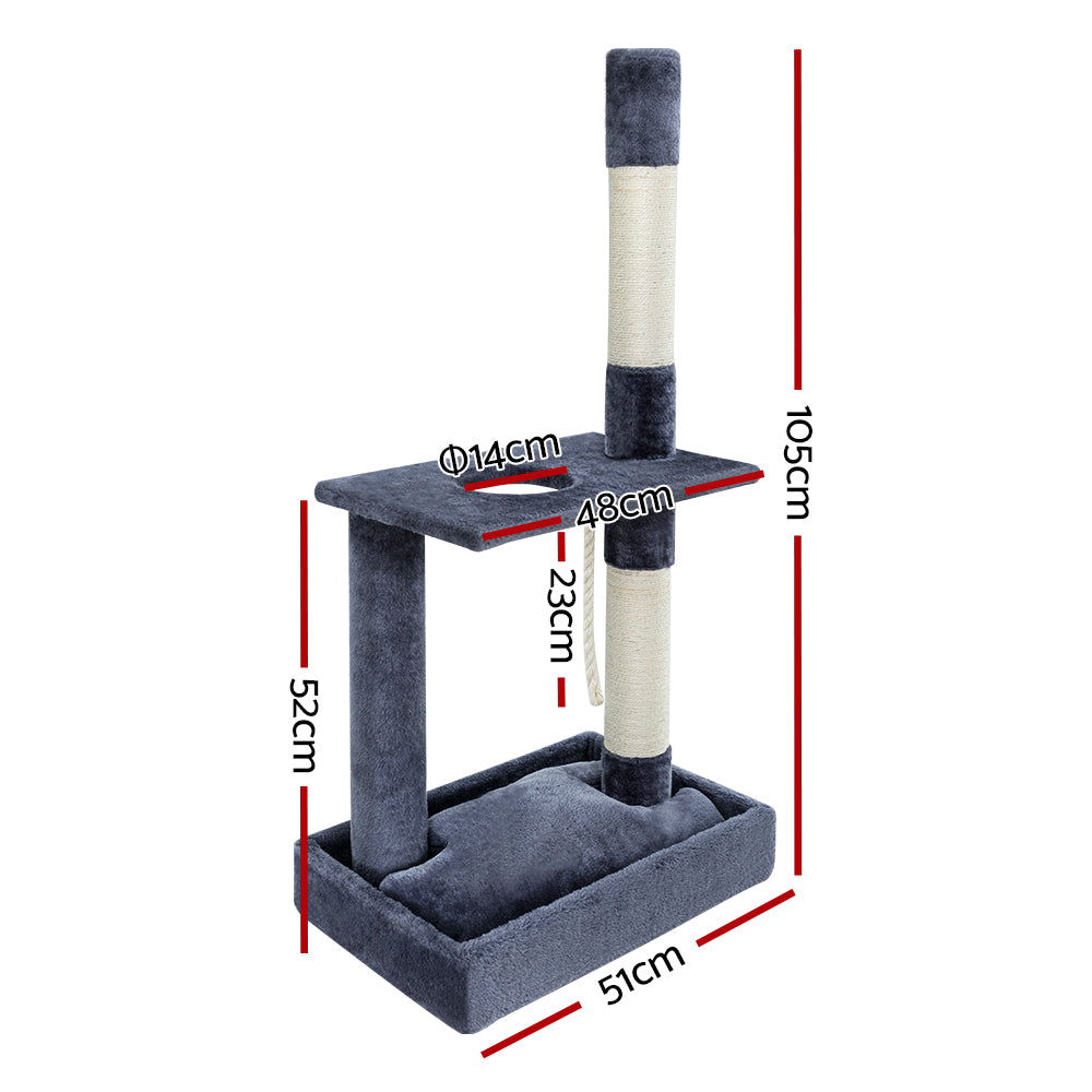 i.Pet Cat Tree Scratching Post Scratcher Tower Condo House Grey 102cm