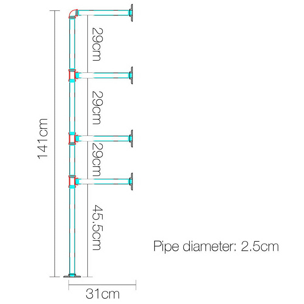 Artiss DIY Metal Ceiling Pipe Shelf Brackets