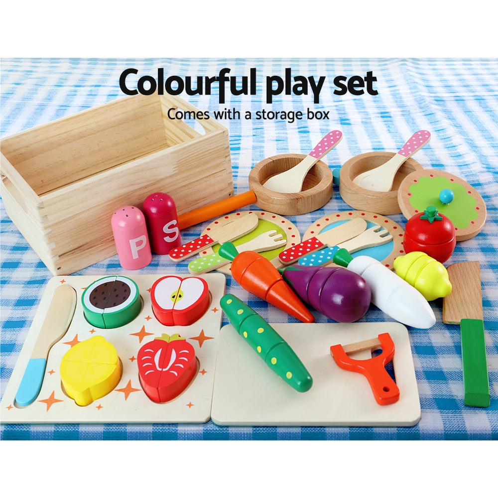 Keezi Kids Kitchen Set Pretend Play Wooden