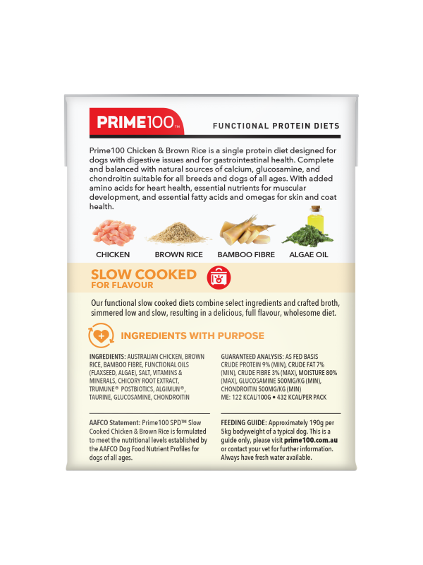 Prime100 - SPD Slow Cooked Chicken & Brown Rice - TRAY OF 12