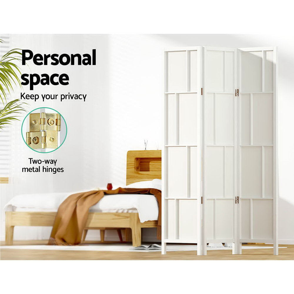 Artiss Ashton Room Divider Screen Privacy Wood Dividers Stand 3 Panel White