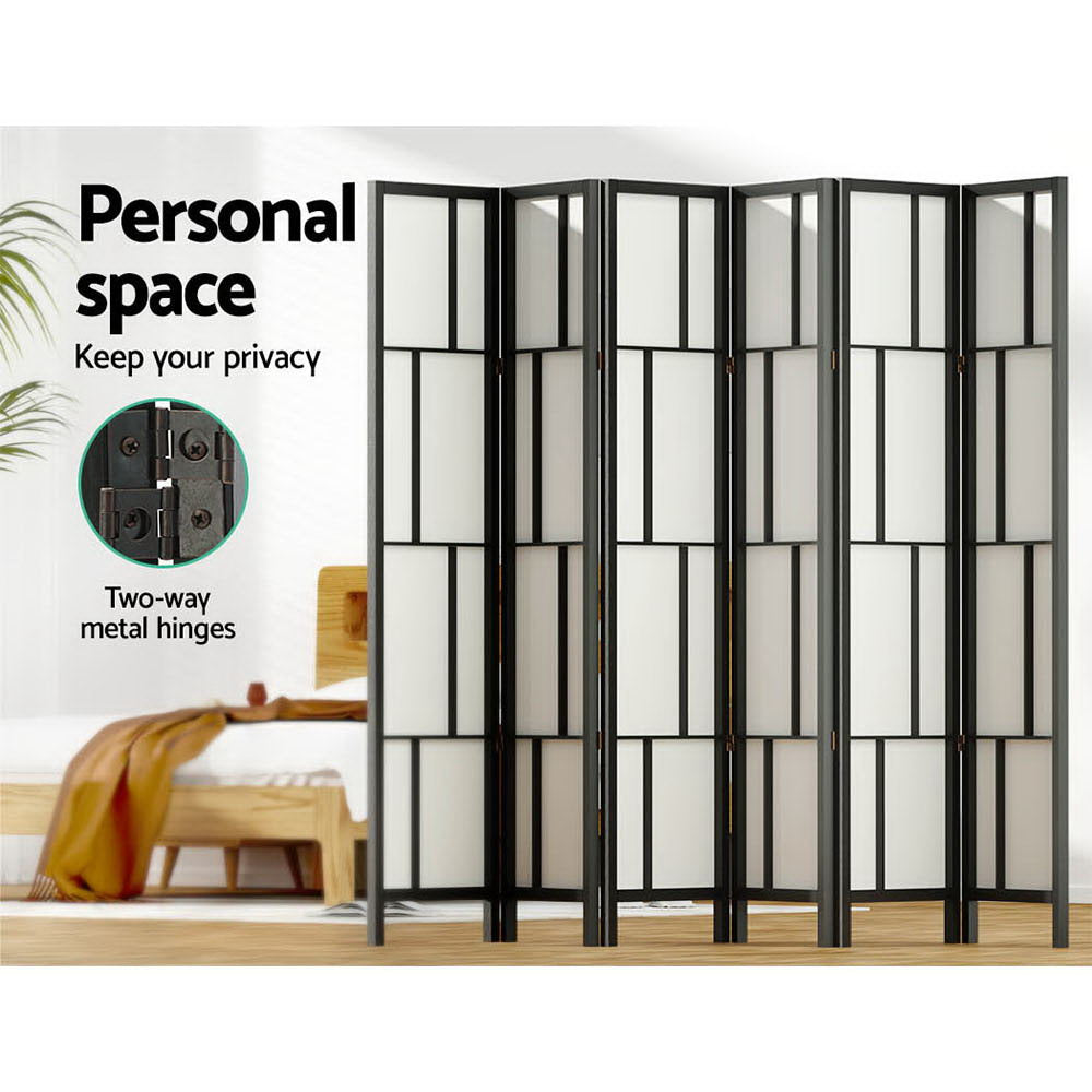 Artiss Ashton Room Divider Screen Privacy Wood Dividers Stand 6 Panel Black