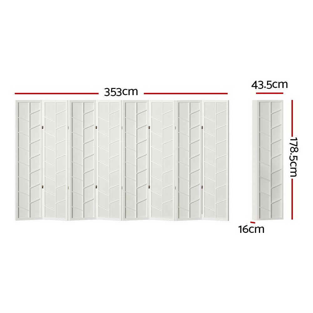 Artiss Room Divider Screen Privacy Wood Dividers Stand 8 Panel Archer White