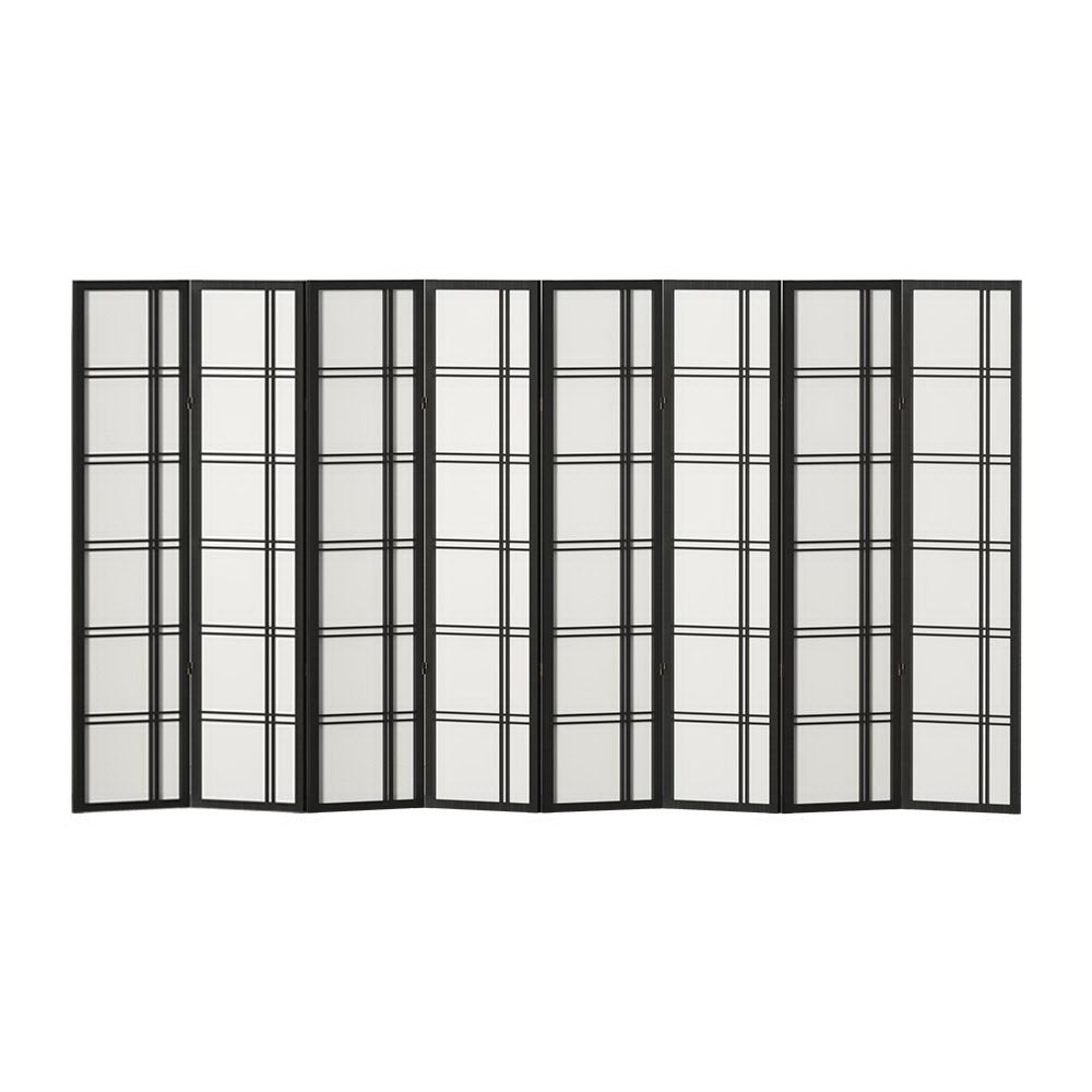 Artiss Room Divider Screen Privacy Wood Dividers Stand 8 Panel Nova Black