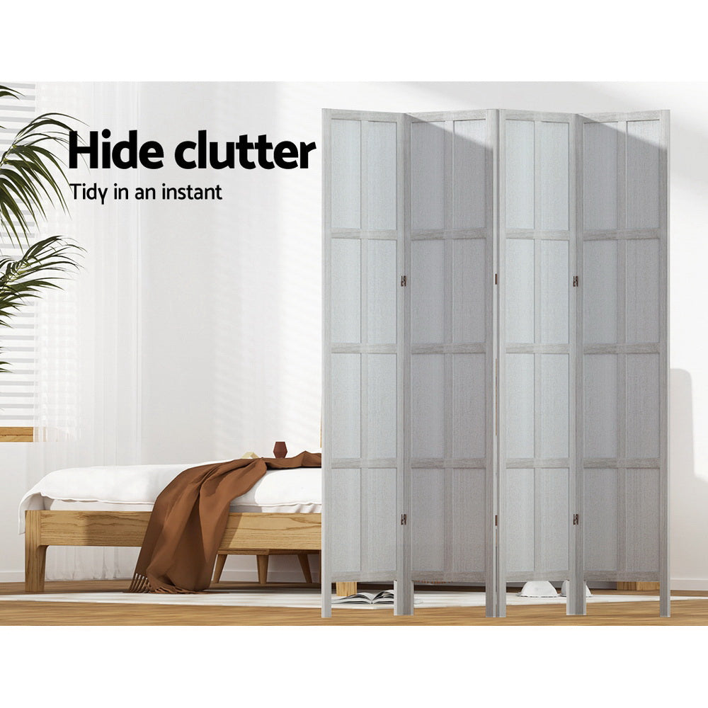 Artiss Jade Room Divider Screen Privacy Wood Dividers Stand 4 Panel White