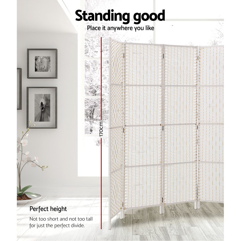 Artiss 8 Panel Room Divider Screen Privacy Timber Foldable Dividers Stand White