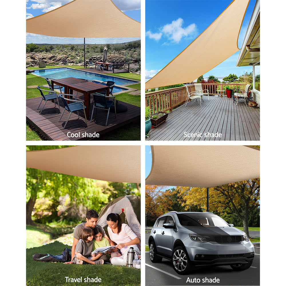 Instahut 4x6m Shade Sail Sun Shadecloth Canopy 280gsm Sand