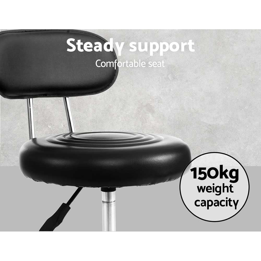 Artiss 2X Salon Stool Swivel Backrest Chair Barber Hairdressing Hydraulic Height