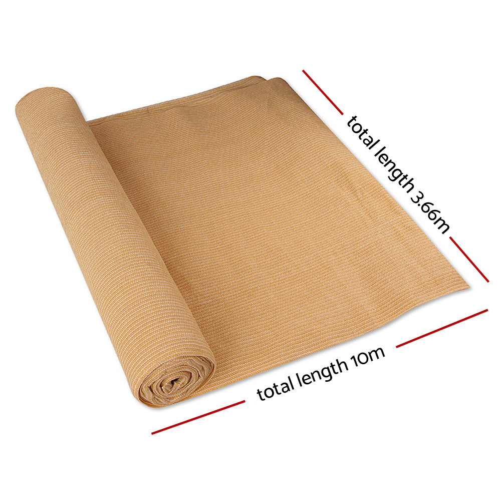 Instahut 3.66 x 10m Shade Sail Cloth - Beige