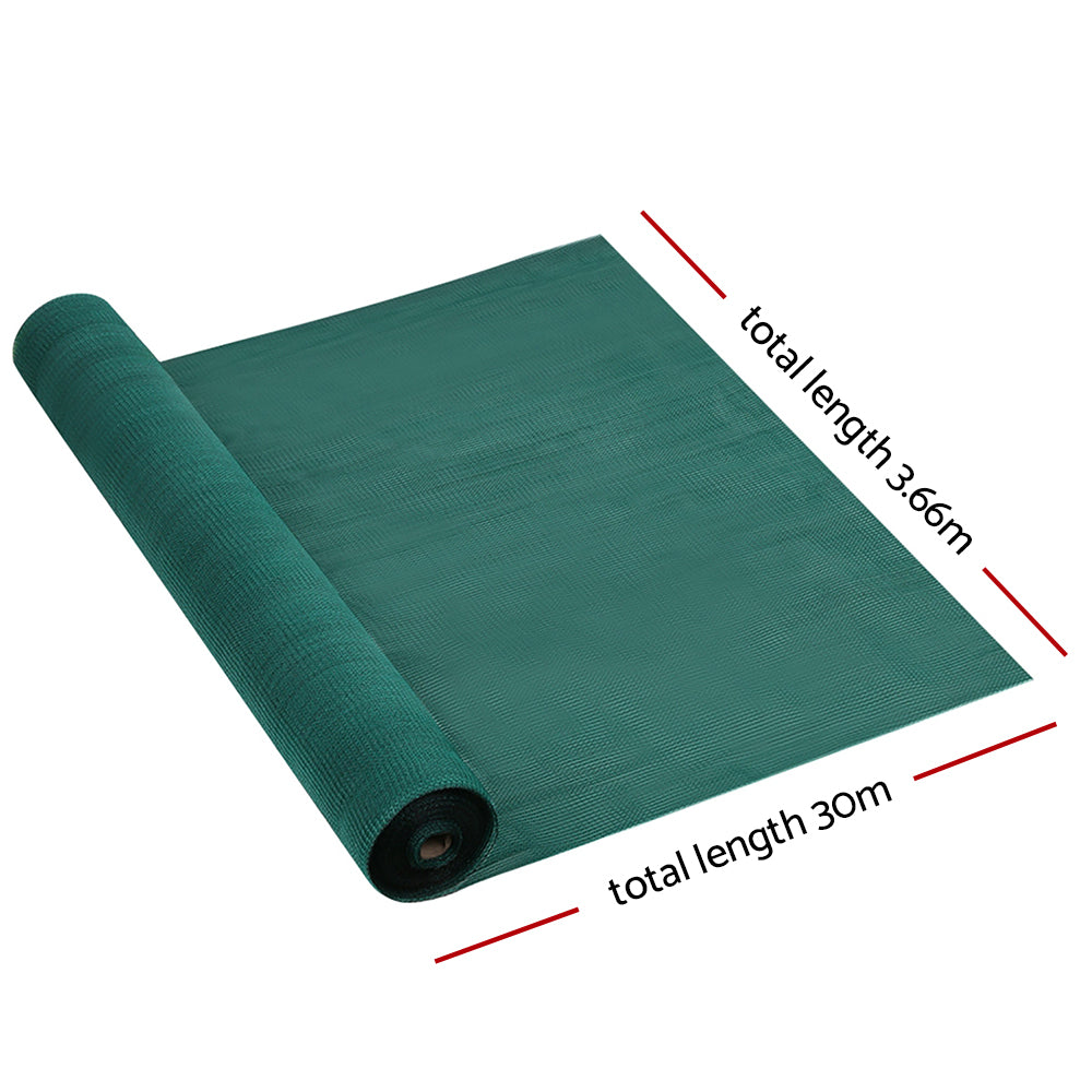 Instahut 3.66x30m 50% UV Shade Cloth Shadecloth Sail Garden Mesh Roll Outdoor Green