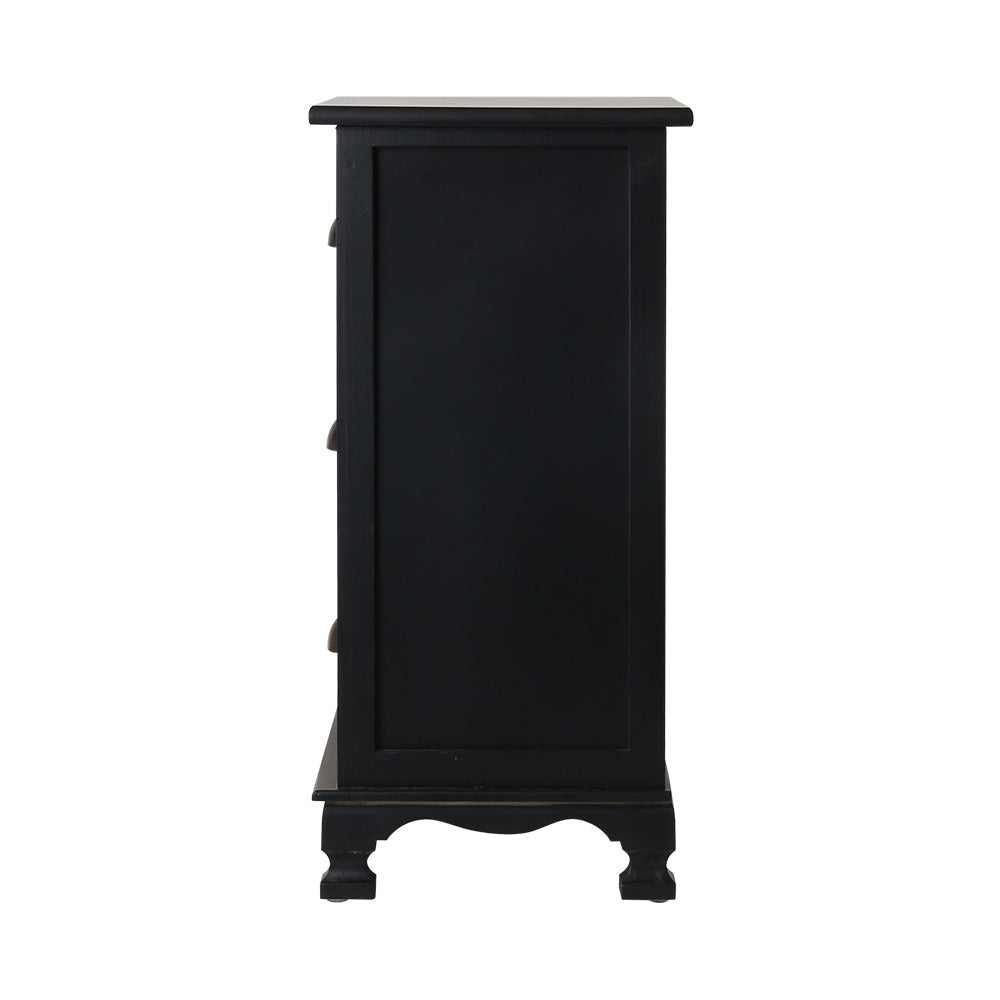 Artiss Vintage Bedside Table Chest Storage Cabinet Nightstand Black