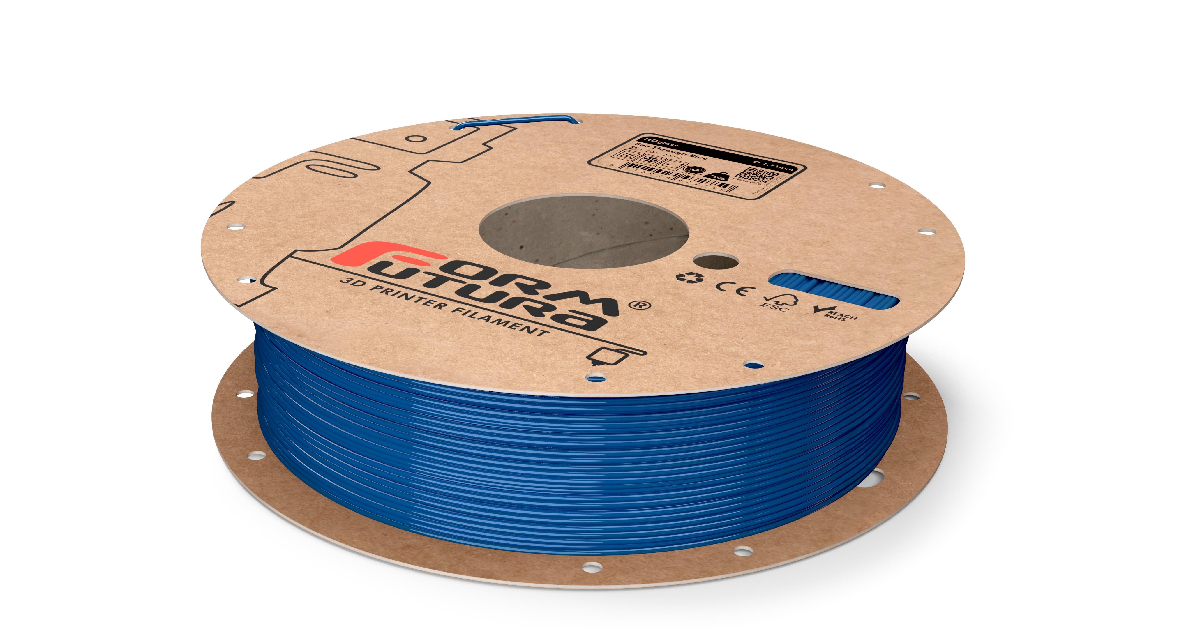 PETG Filament HDglass 1.75mm See Through Blue 750 gram 3D Printer Filament
