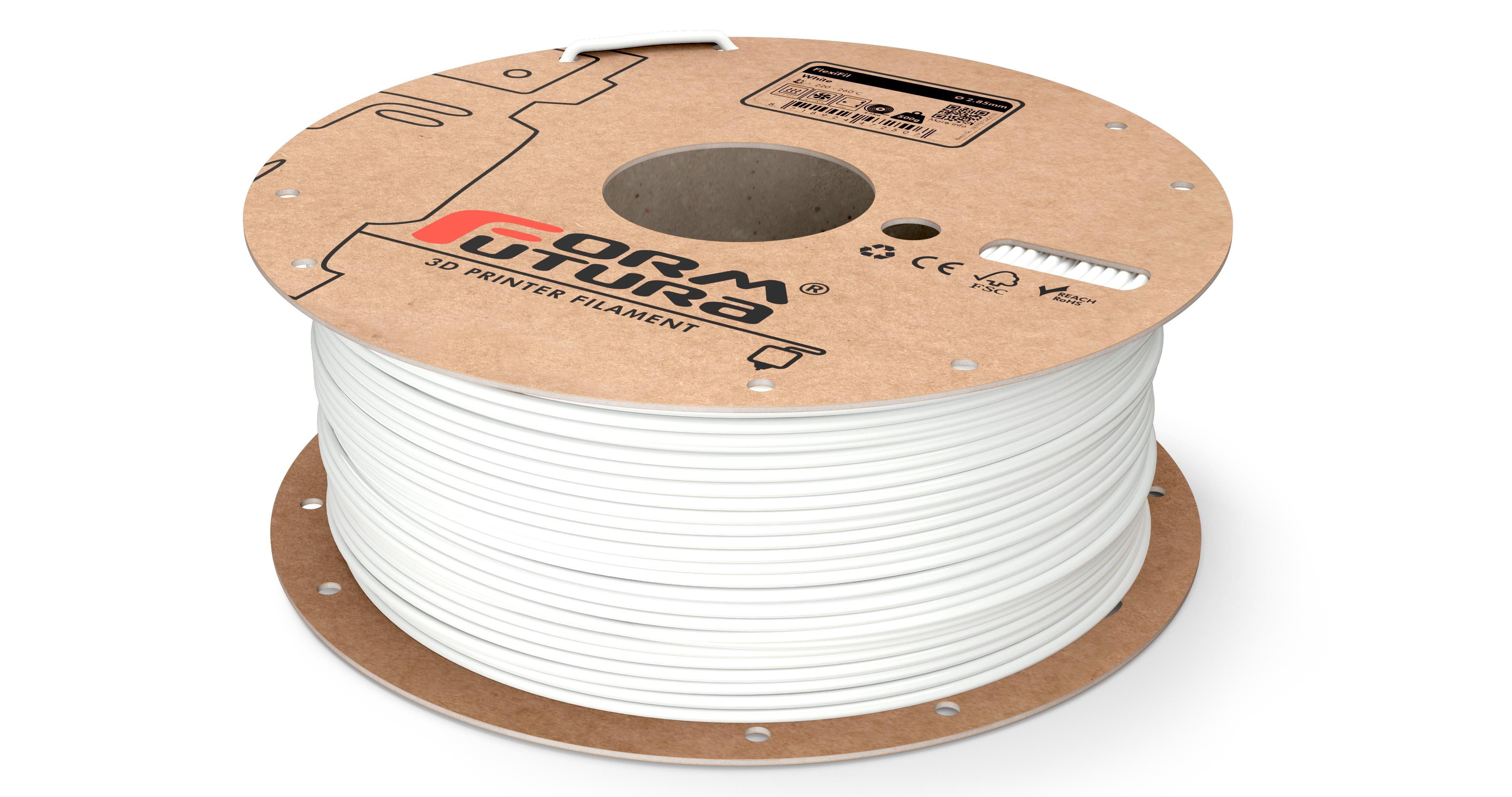 TPC Filament FlexiFil 2.85mm White 500 gram 3D Printer Filament