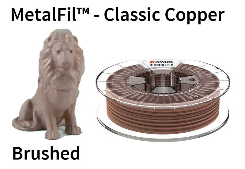 Copper-filled PLA based filament MetalFil 2.85mm Classic Copper 750 gram 3D Printer Filament
