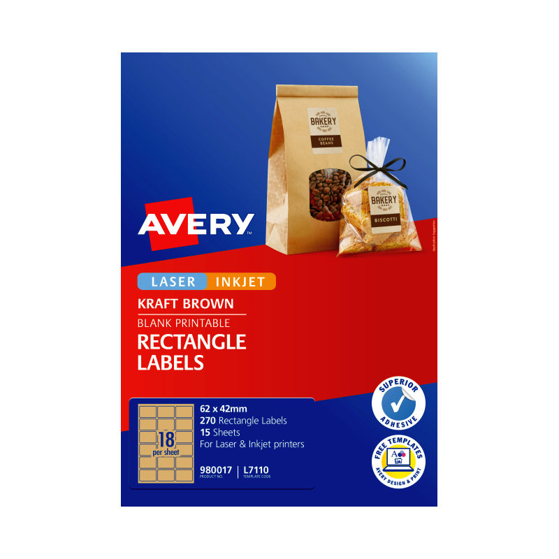 AVERY Label Rect Brn L7110 Pack of 270