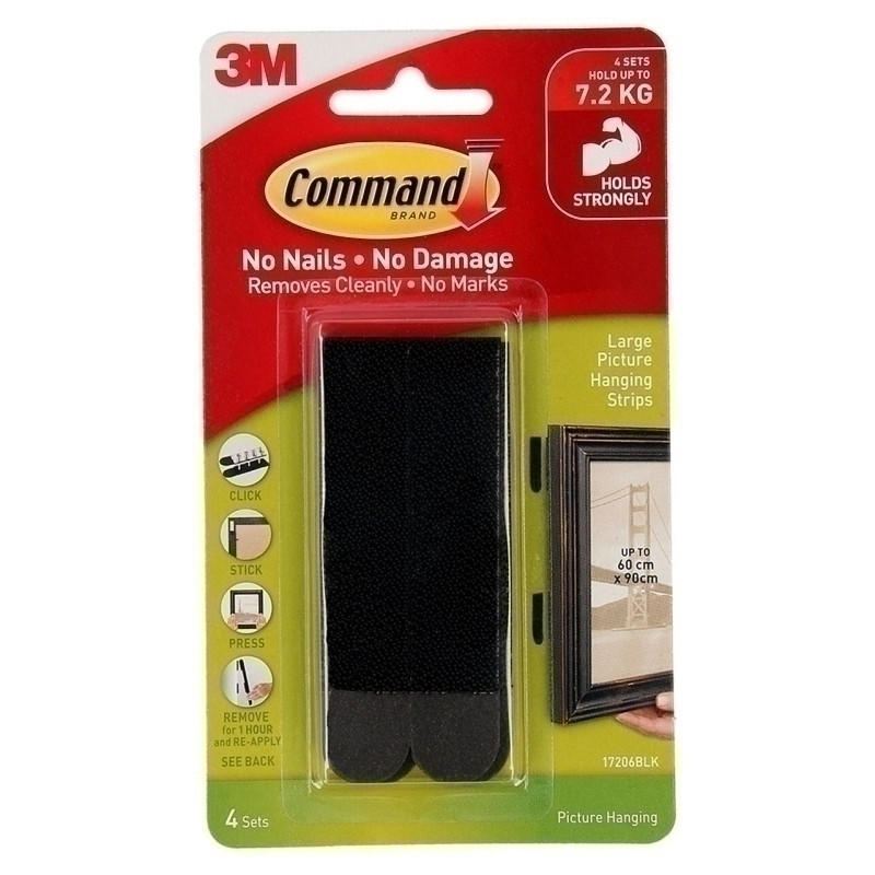 COMMAND Strips 17206BLK Pk4 Box of 6