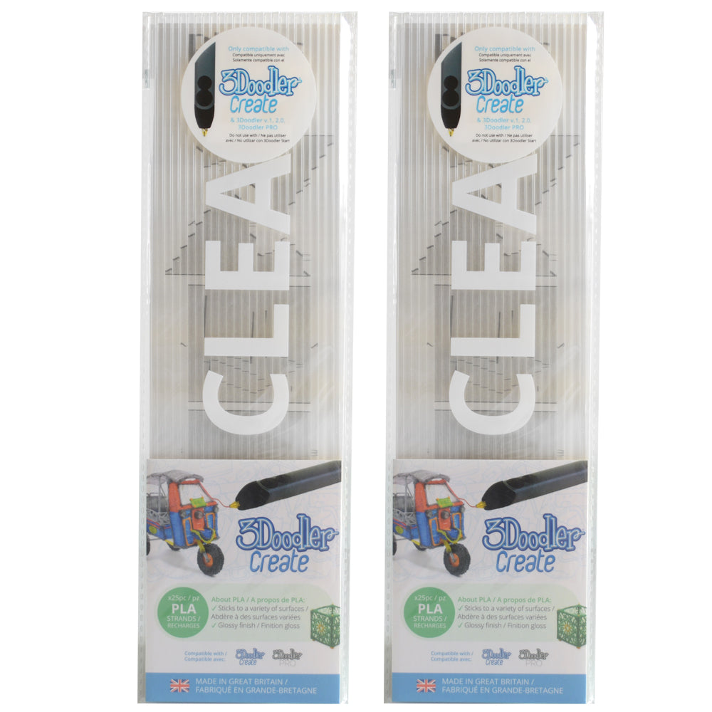 3DOODLER 3Doodler Create PLA Plastic Clearly Clear-2pack