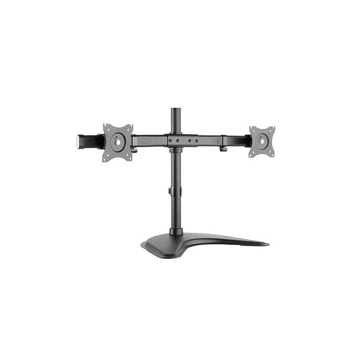 Brateck Curved Horizontal Rail Dual Monitor Array Desktop Stand Fit most 13'-27' Monitors Up to 8kg per screens. 360°Screen Rotation