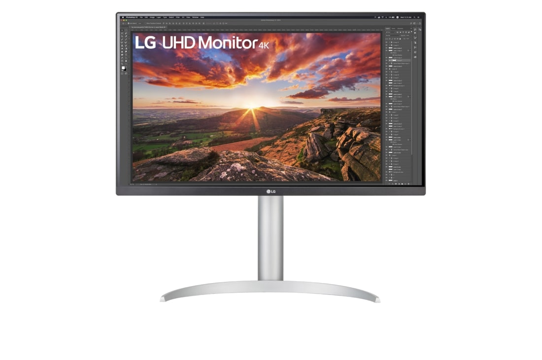 LG 27\' IPS 5ms 4K UHD HDR400 FreeSync 3-Side Borderless Monitor w/ArcLine HAS - HDMI,DP, USB Type-C, Speaker, VESA 100mm, Height Adjustable