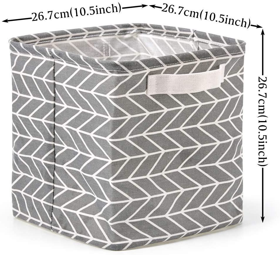Pack of 6 Foldable Fabric Basket Bin Storage Cube for Nursery, Office and Home Decor (Multi)