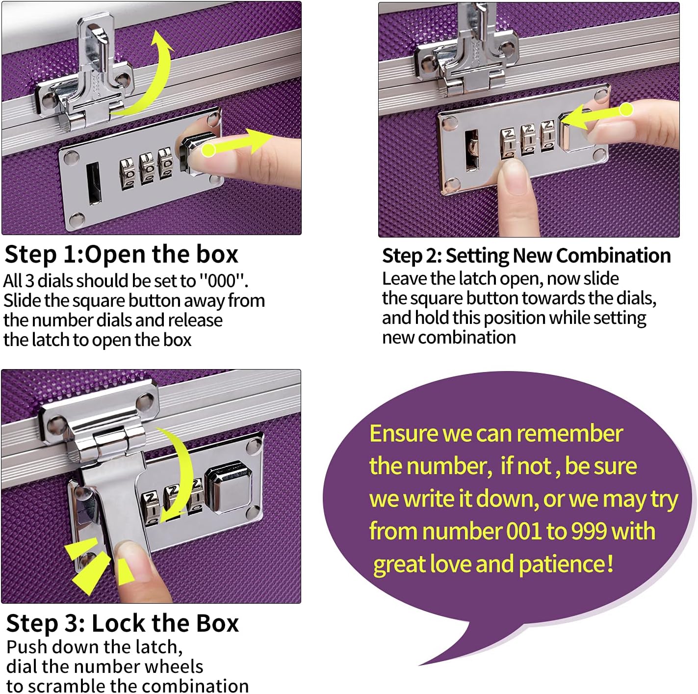 Locking Combination Medicine Box (Purple/Small)