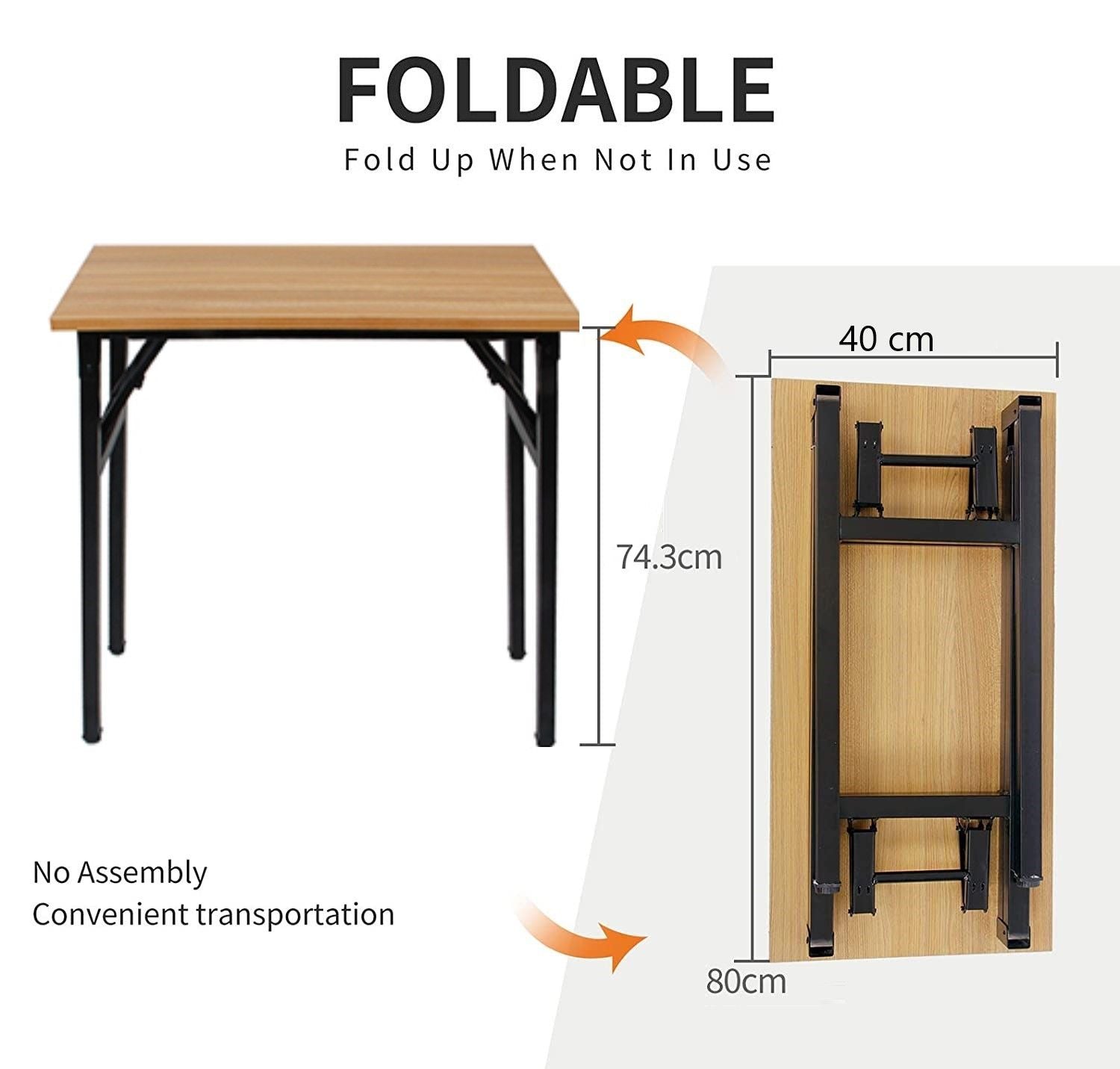 Sturdy and Heavy Duty Foldable Office Computer Desk (Teak, 80cm)