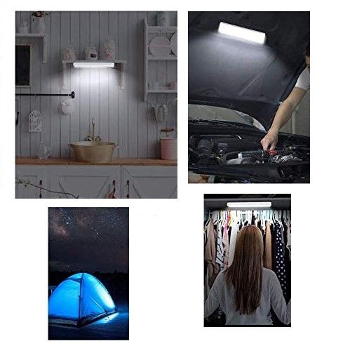 24 LED Stick on Anywhere Motion Sensor Light Wireless Under Cabinet for Wardrobe Stairs (White and White Light)