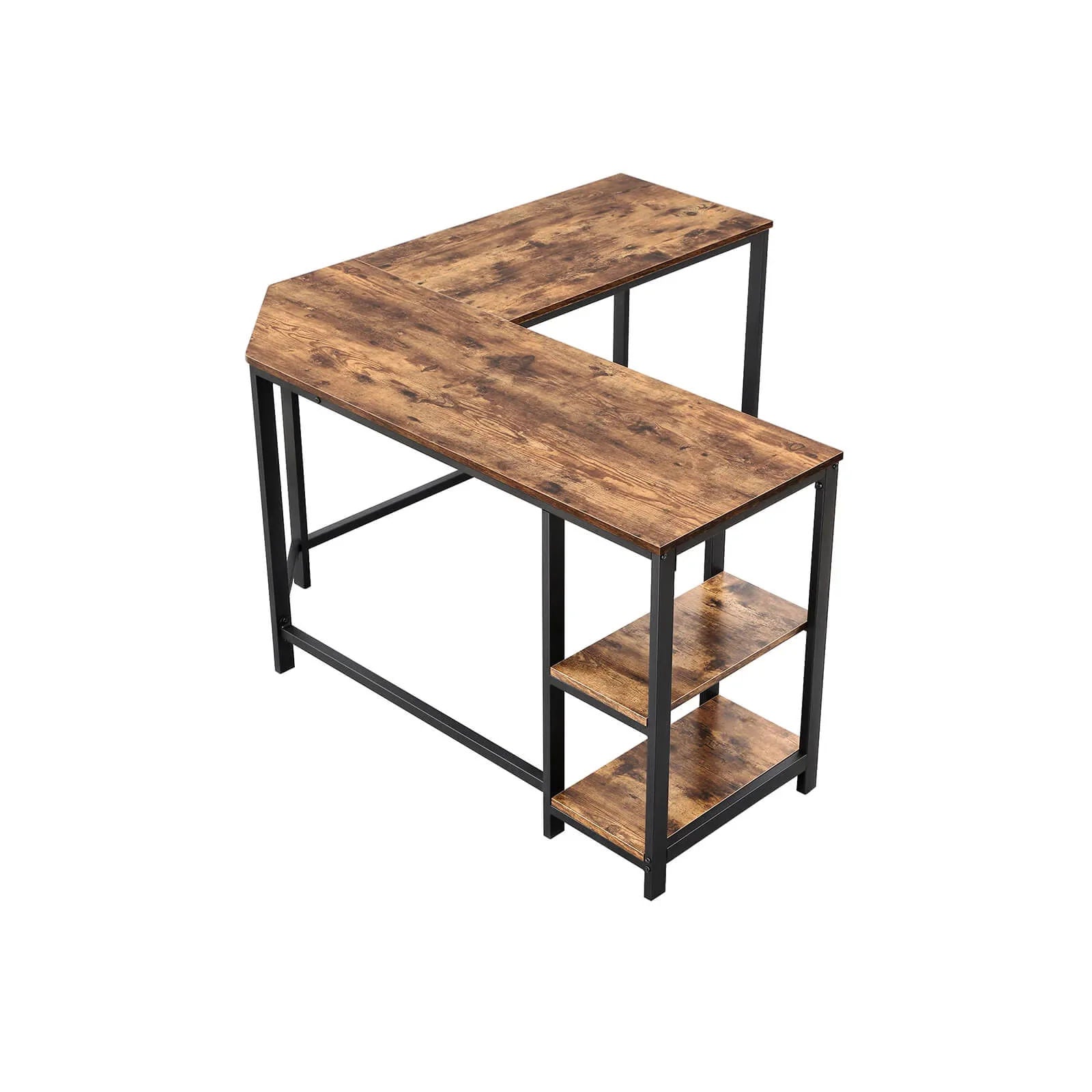 �L-Shaped Desk with Shelves