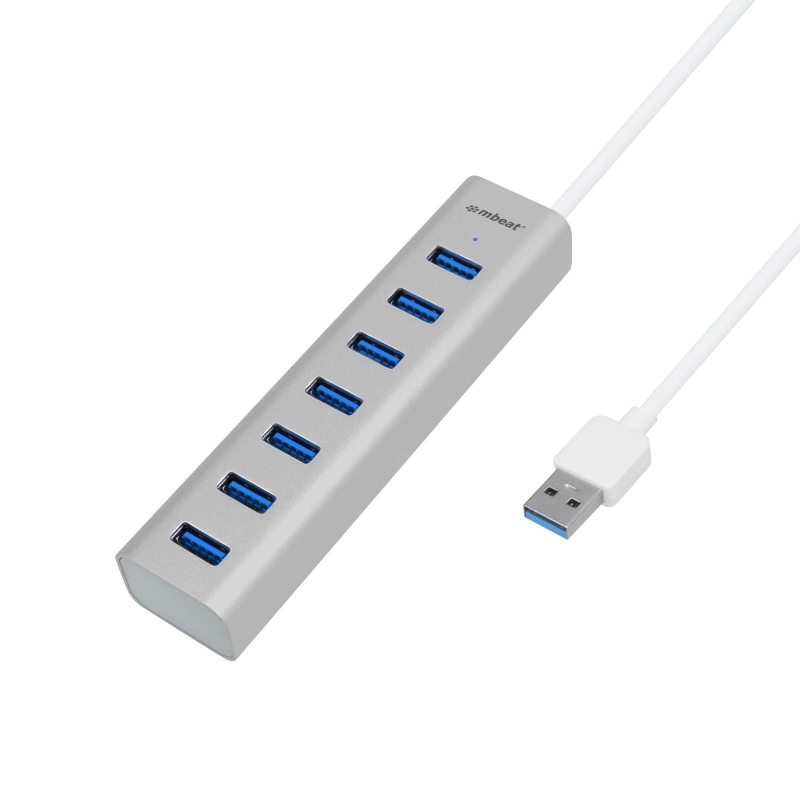 mbeat 7-Port USB 3.0 Aluminum Slim Hub With Power For PC and MAC