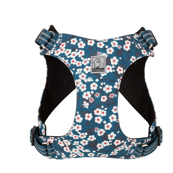 Floral Doggy Harness Saxony Blue 2XS