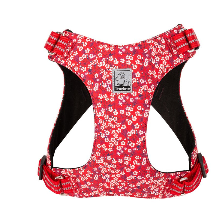 Floral Doggy Harness Red 2XS