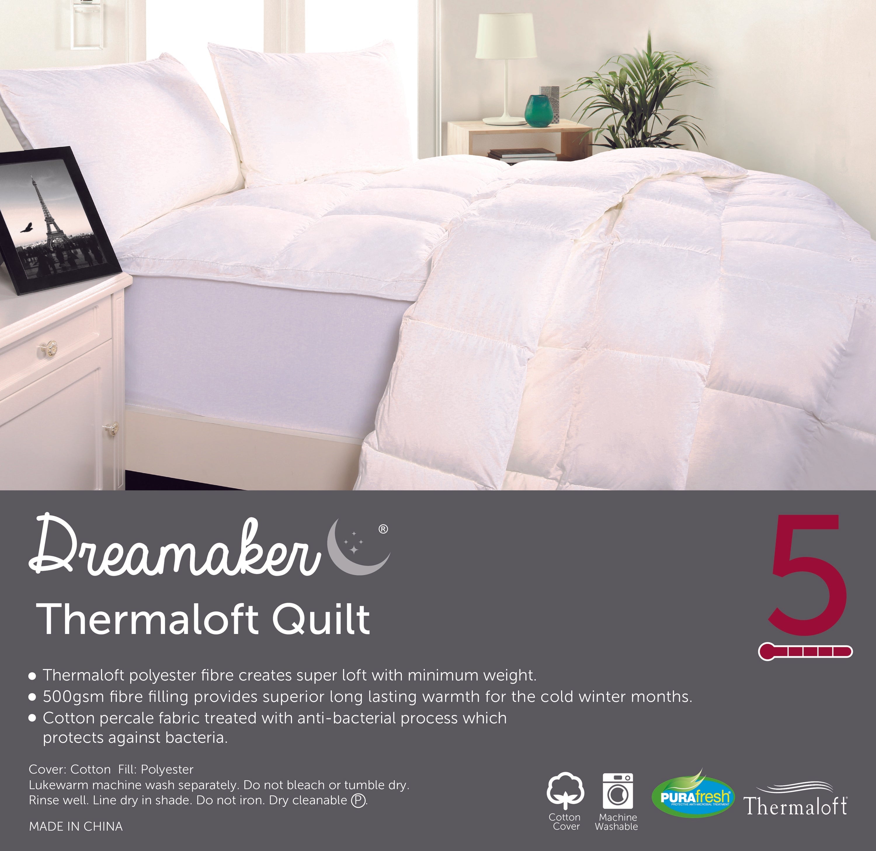 Dreamaker Thermaloft Quilt 500Gsm Double Bed