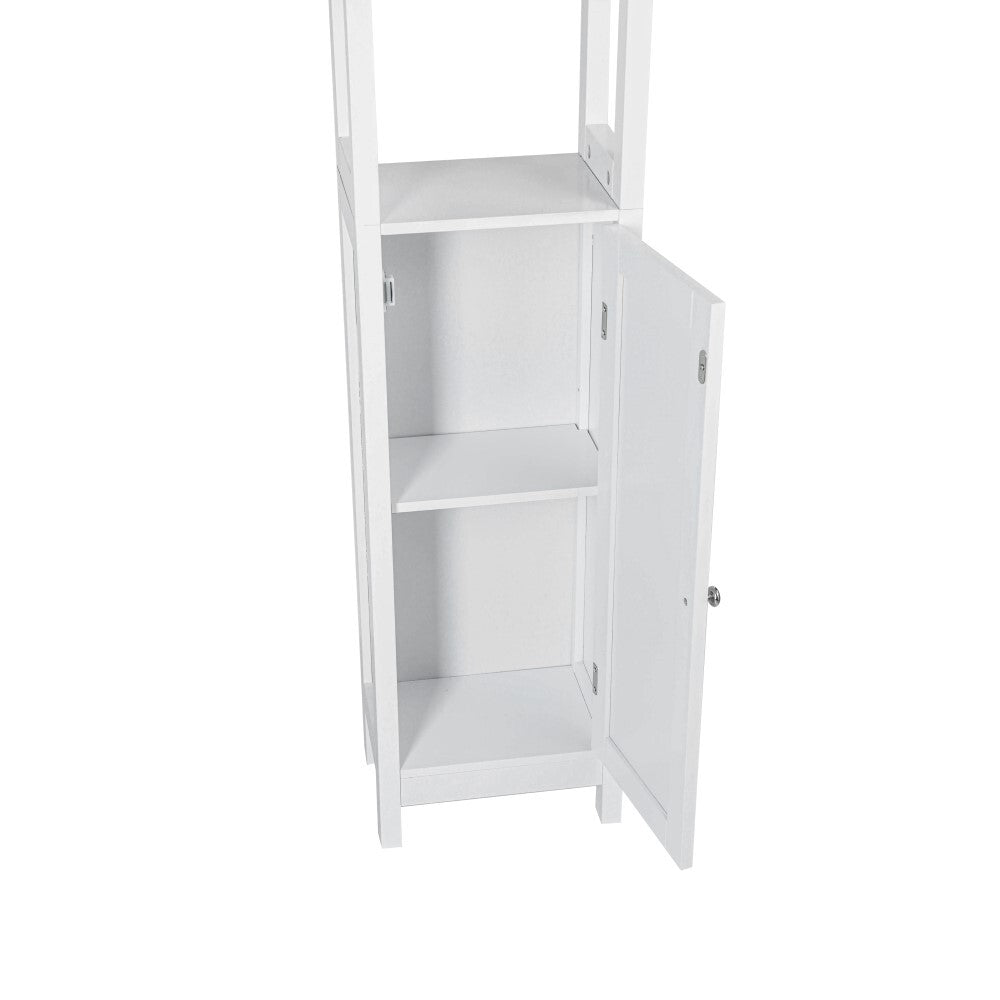 Sian Bathroom Tall Storage Cabinet Organiser With Shelves - White