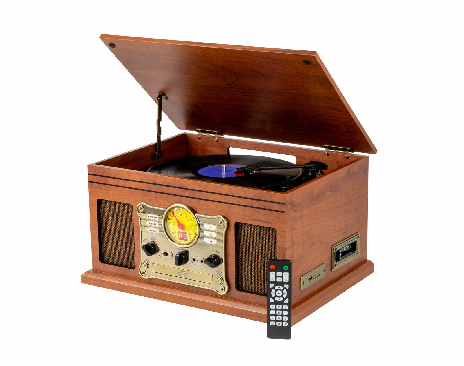 Vinyl, Bluetooth + CD Player in 1 Retro Music Centre All Music Formats