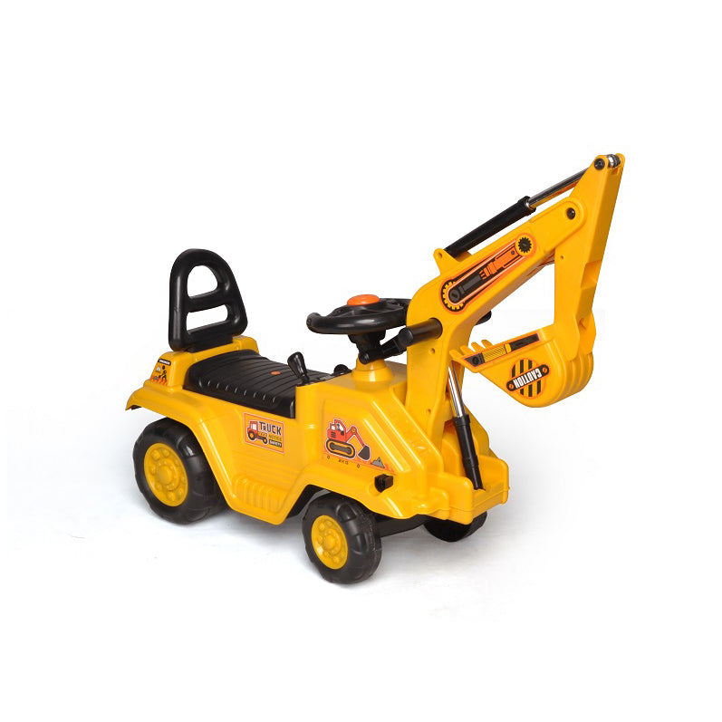 Ride-on Children's Excavator (Yellow) w/ Dual Operation Levers to Scoop