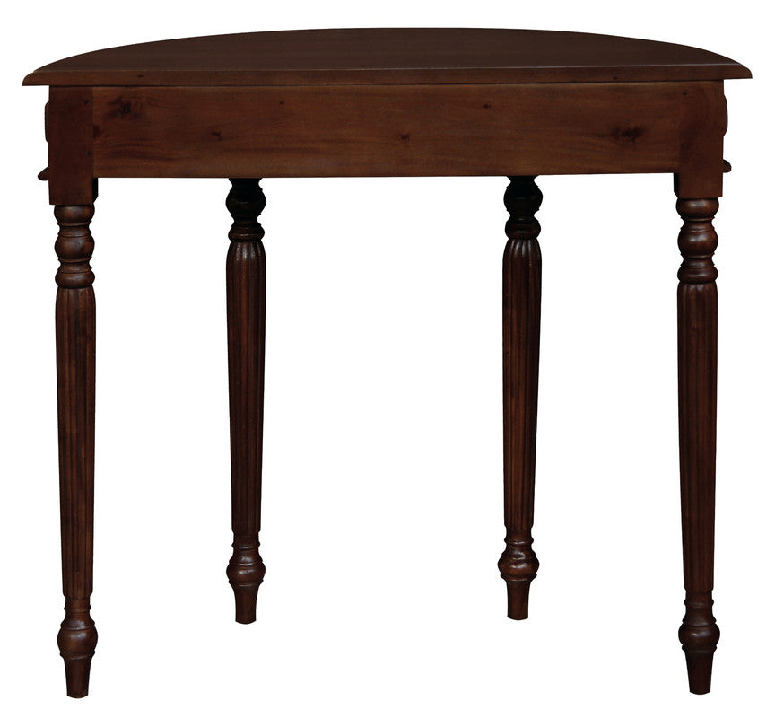 Turn Leg Half Round Sofa Table (Mahogany)