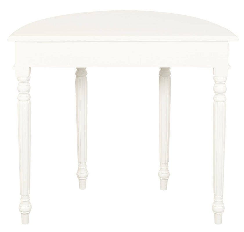 Turn Leg Half Round Sofa Table (White)