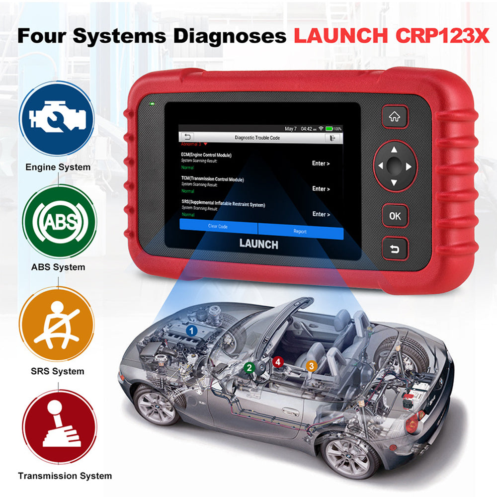 LAUNCH CRP123X Car Scanner OBD2 Code Reader ABS SRS Engine Diagnostic Scan Tool