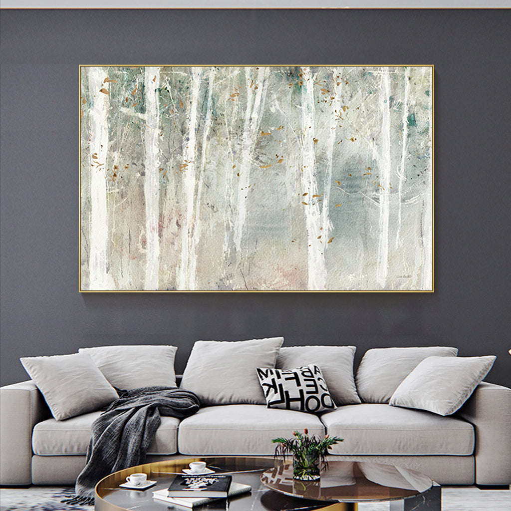 70cmx100cm Forest hang painting style Gold Frame Canvas Wall Art