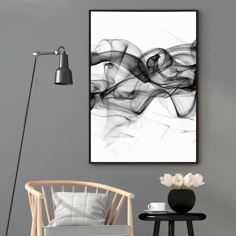 50cmx70cm Stylish Abstract Black 2 Sets Black Frame Canvas Wall Art