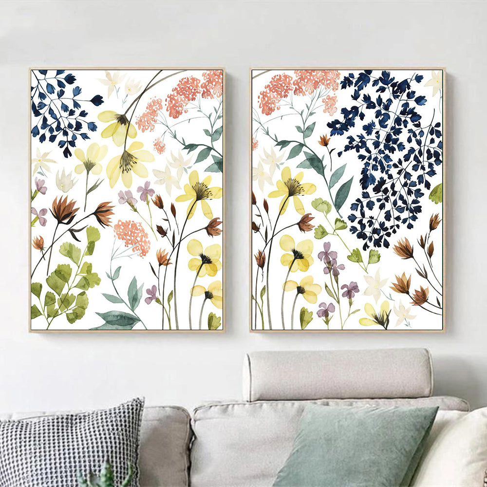 50cmx70cm Flower Composition 2 Sets Gold Frame Canvas Wall Art