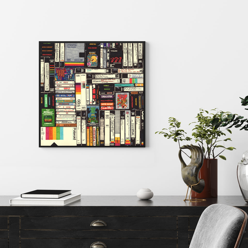 50cmx50cm Book Black Frame Canvas Wall Art