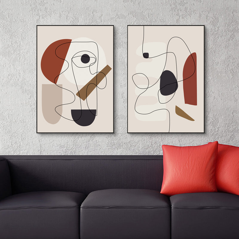50cmx70cm Abstract Line Art By Picasso 3 Sets Black Frame Canvas Wall Art