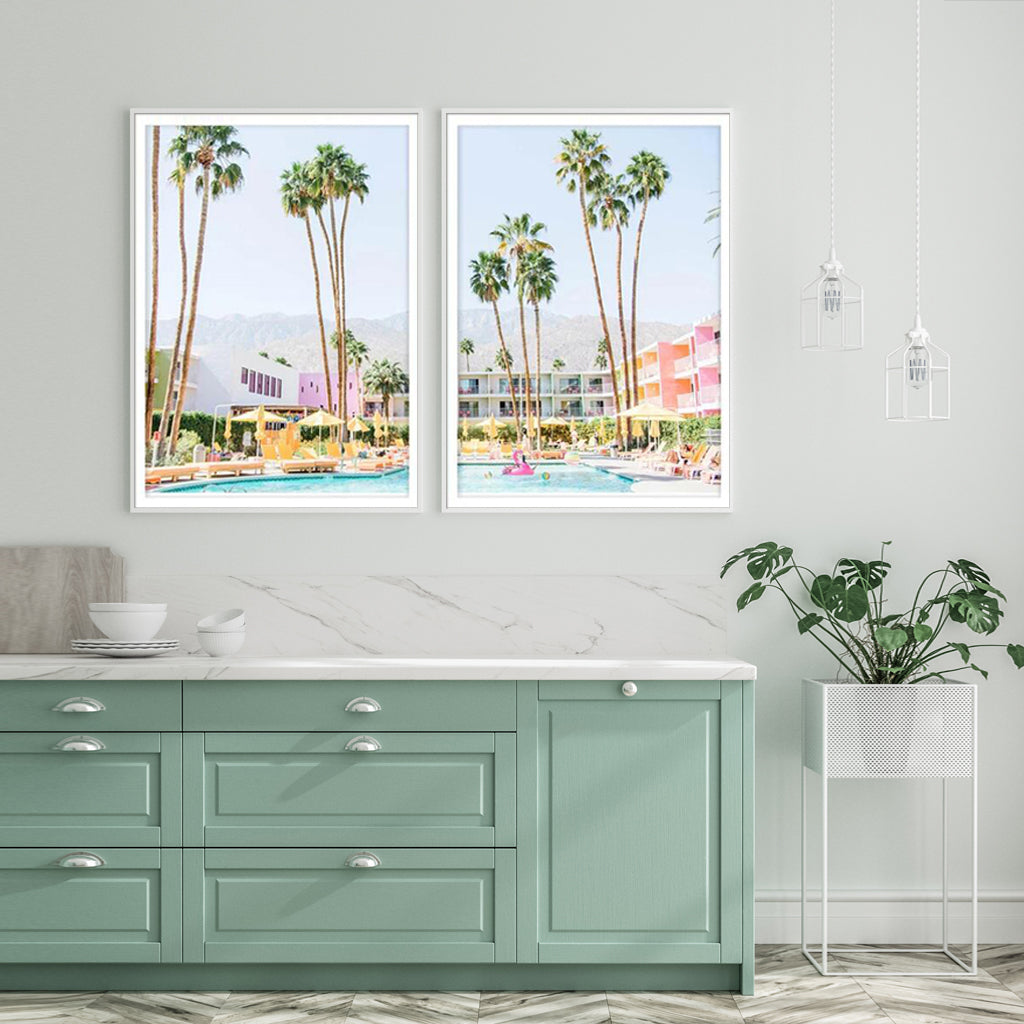 50cmx70cm Saguaro Hotel 2 Sets White Frame Canvas Wall Art