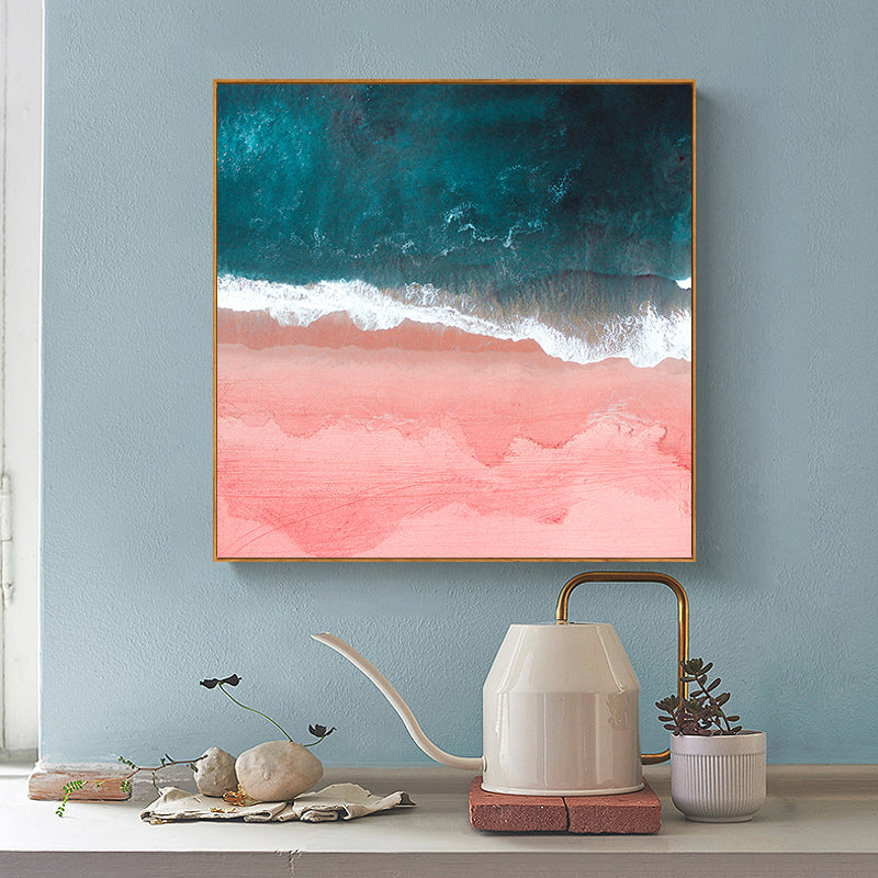 60cmx60cm Pink Sea Wood Frame Canvas Wall Art