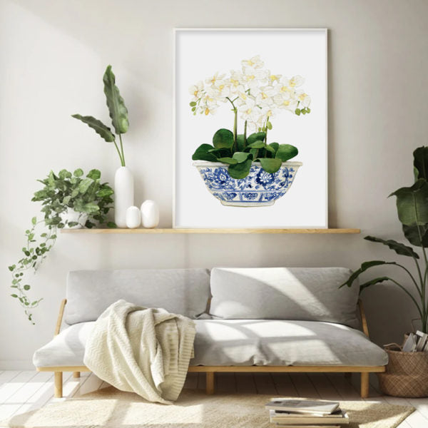 70cmx100cm Elegant Flower 2 Sets White Frame Canvas Wall Art