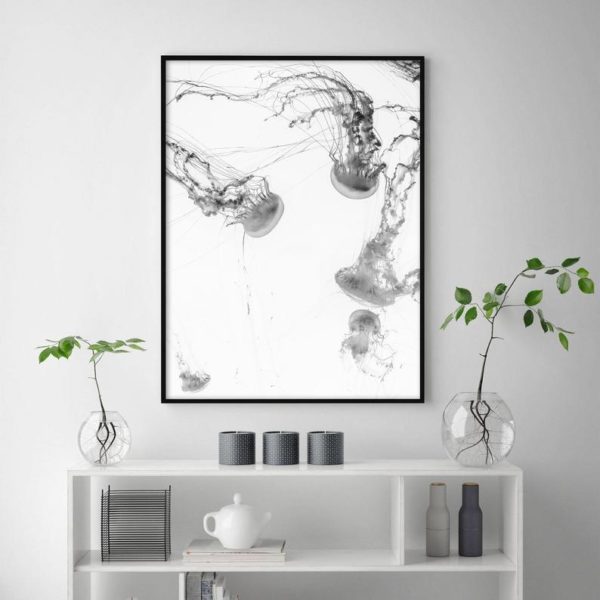 80cmx120cm Jellyfish Black Frame Canvas Wall Art