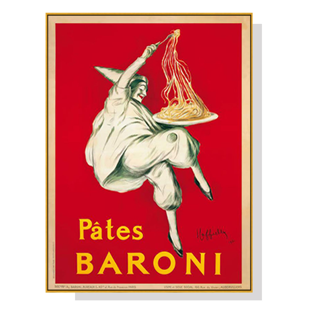 80cmx120cm Pates Baroni Pasta Gold Frame Canvas Wall Art